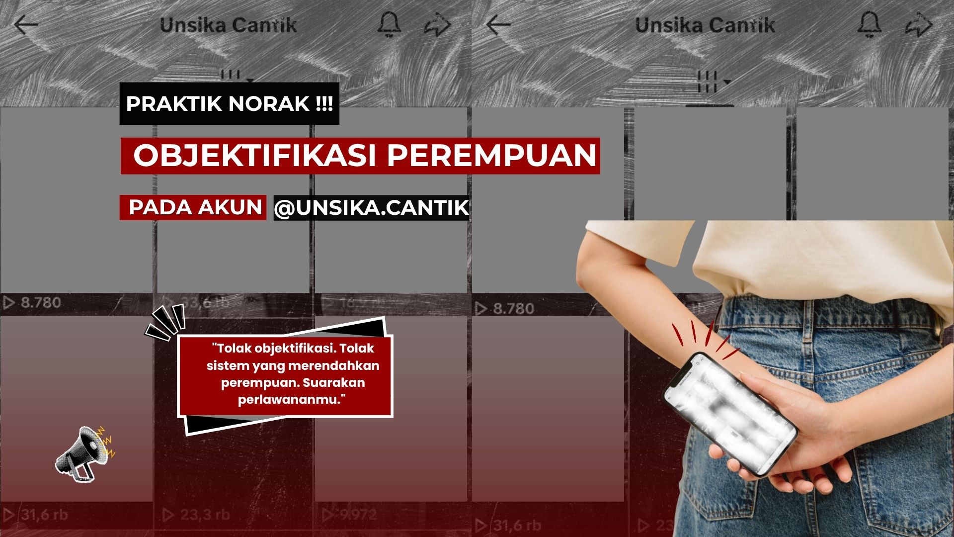 Thumbnail artikel Praktik Norak, Objektifikasi Perempuan pada Akun @unsika.cantik